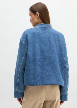 Wattierter Jeansblouson regular aus Lyocell-Baumwolle-Mix