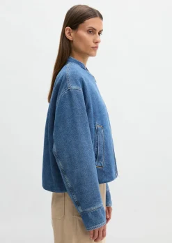 Wattierter Jeansblouson regular aus Lyocell-Baumwolle-Mix