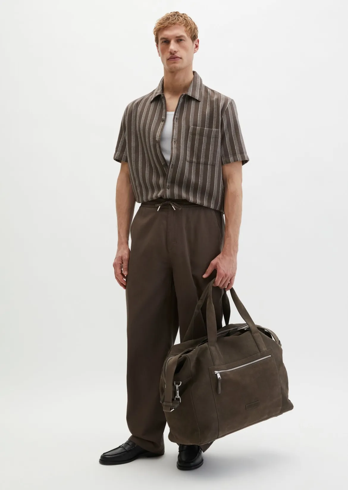 Weekender aus softem Veloursleder