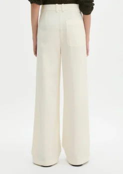 Weite Bundfaltenhose aus Baumwoll-Twill-Stretch