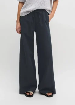 Weite Hose aus Bio-Baumwolle-TENCEL™ Lyocell-Leinen-Mix