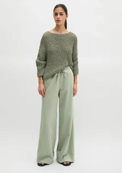 Weite Hose aus Bio-Baumwolle-TENCEL™ Lyocell-Leinen-Mix