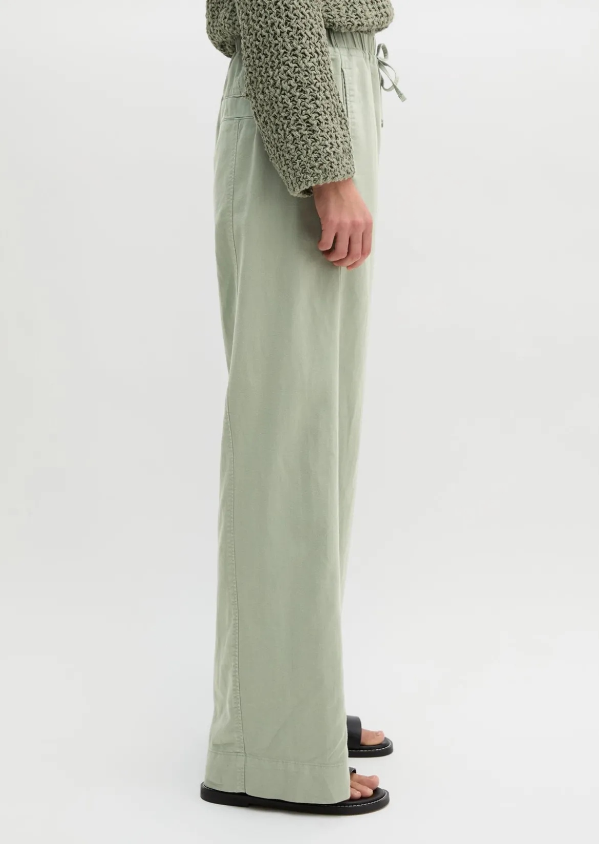 Weite Hose aus Bio-Baumwolle-TENCEL™ Lyocell-Leinen-Mix