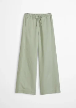 Weite Hose aus Bio-Baumwolle-TENCEL™ Lyocell-Leinen-Mix