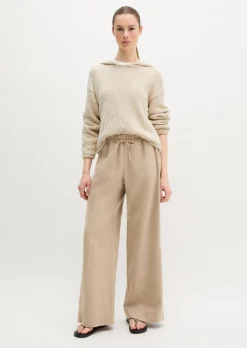 Weite Hose aus Bio-Baumwolle-TENCEL™ Lyocell-Leinen-Mix