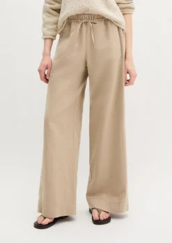 Weite Hose aus Bio-Baumwolle-TENCEL™ Lyocell-Leinen-Mix