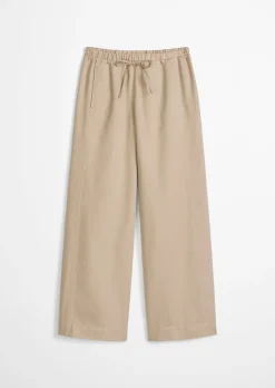 Weite Hose aus Bio-Baumwolle-TENCEL™ Lyocell-Leinen-Mix