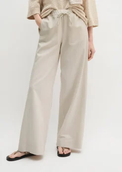 Weite Hose aus Bio-Baumwolle-TENCEL™ Lyocell-Leinen-Mix