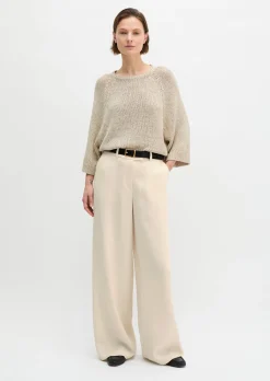 Weite Hose aus Leinen-Viskose-Mix