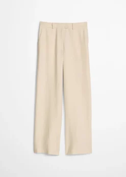 Weite Hose aus Leinen-Viskose-Mix