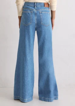 Weite Jeans flared aus softem Lyocell-Baumwolle-Mix