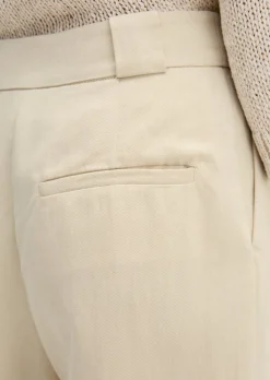Weite Tailoring-Hose aus Viskose-Leinen-Mix