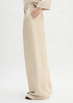Weite Tailoring-Hose aus Viskose-Leinen-Mix