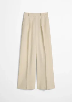 Weite Tailoring-Hose aus Viskose-Leinen-Mix