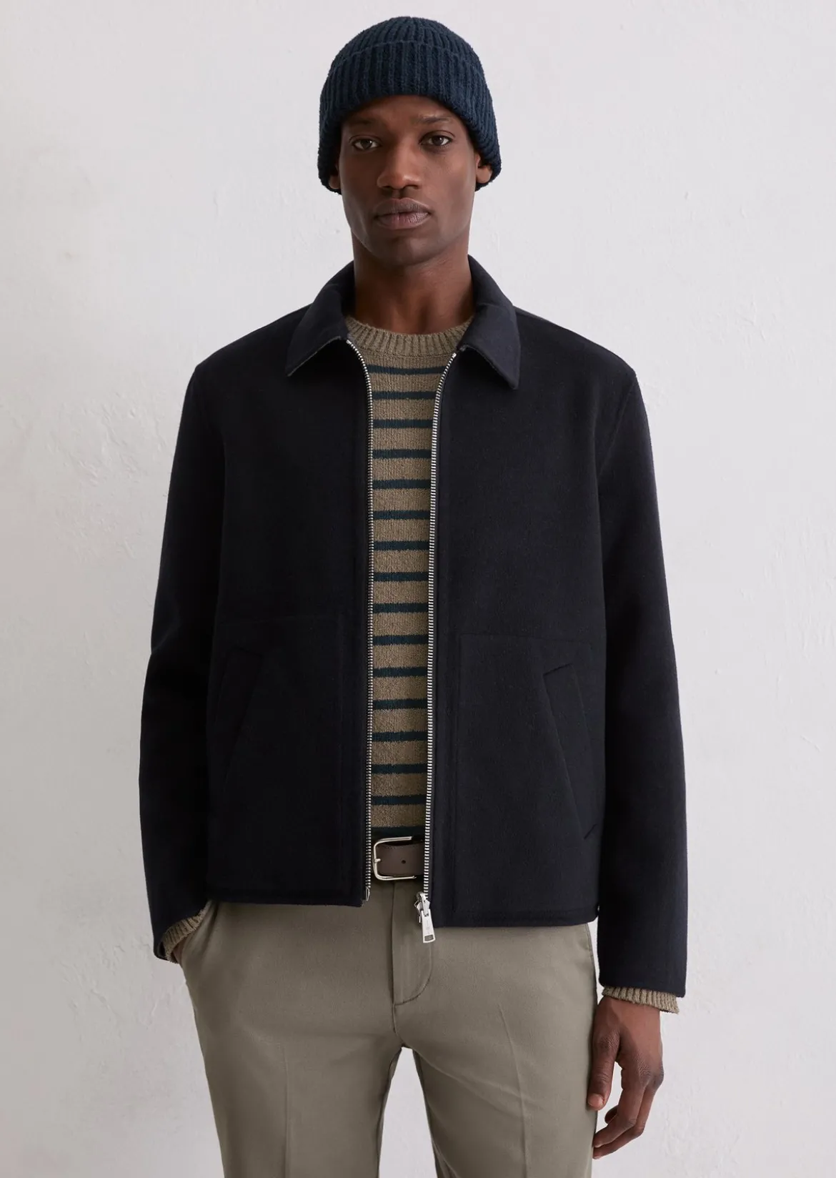 Wende-Wolljacke regular aus kompakter Double-Face-Wool