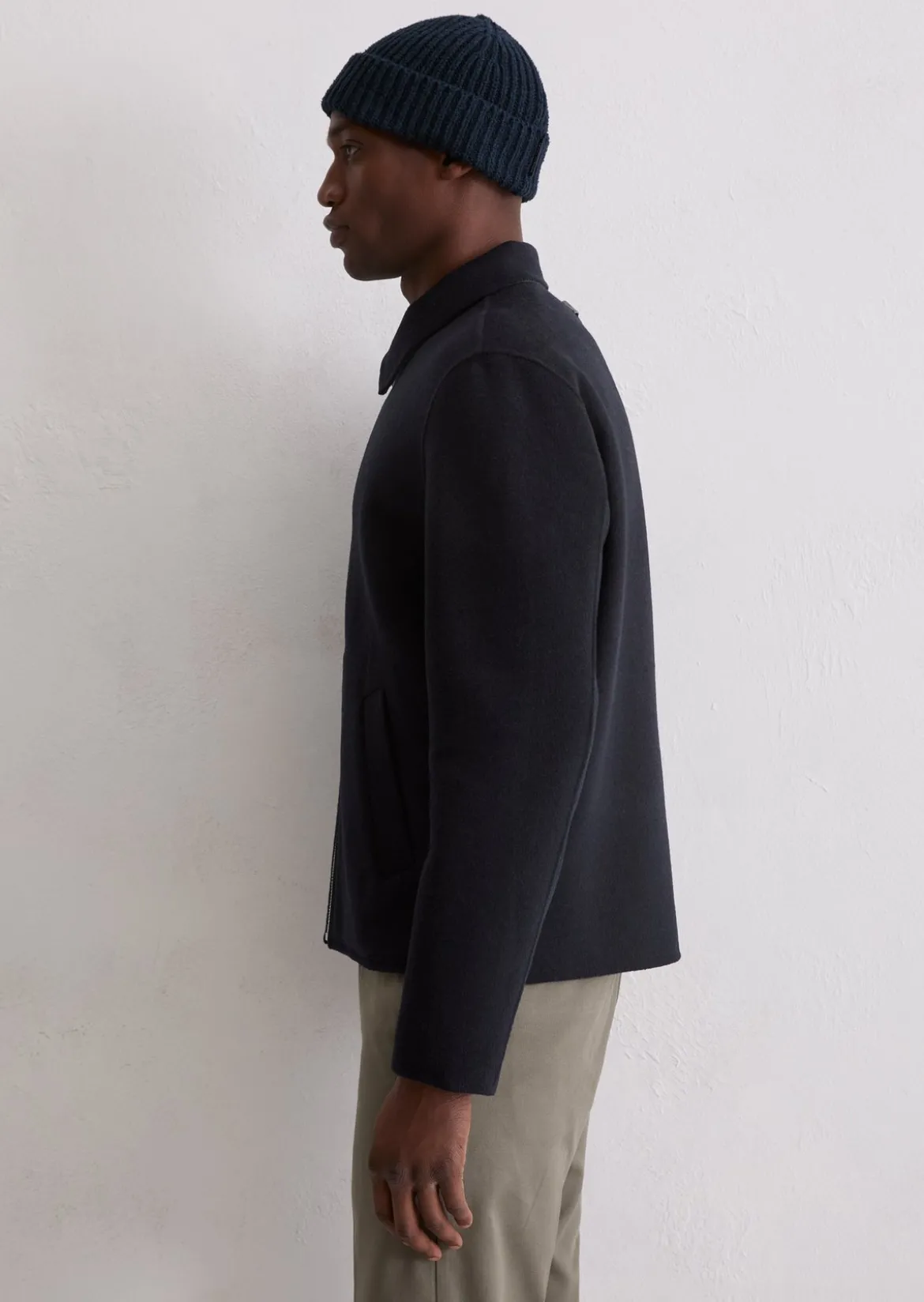 Wende-Wolljacke regular aus kompakter Double-Face-Wool