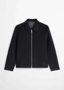 Wende-Wolljacke regular aus kompakter Double-Face-Wool