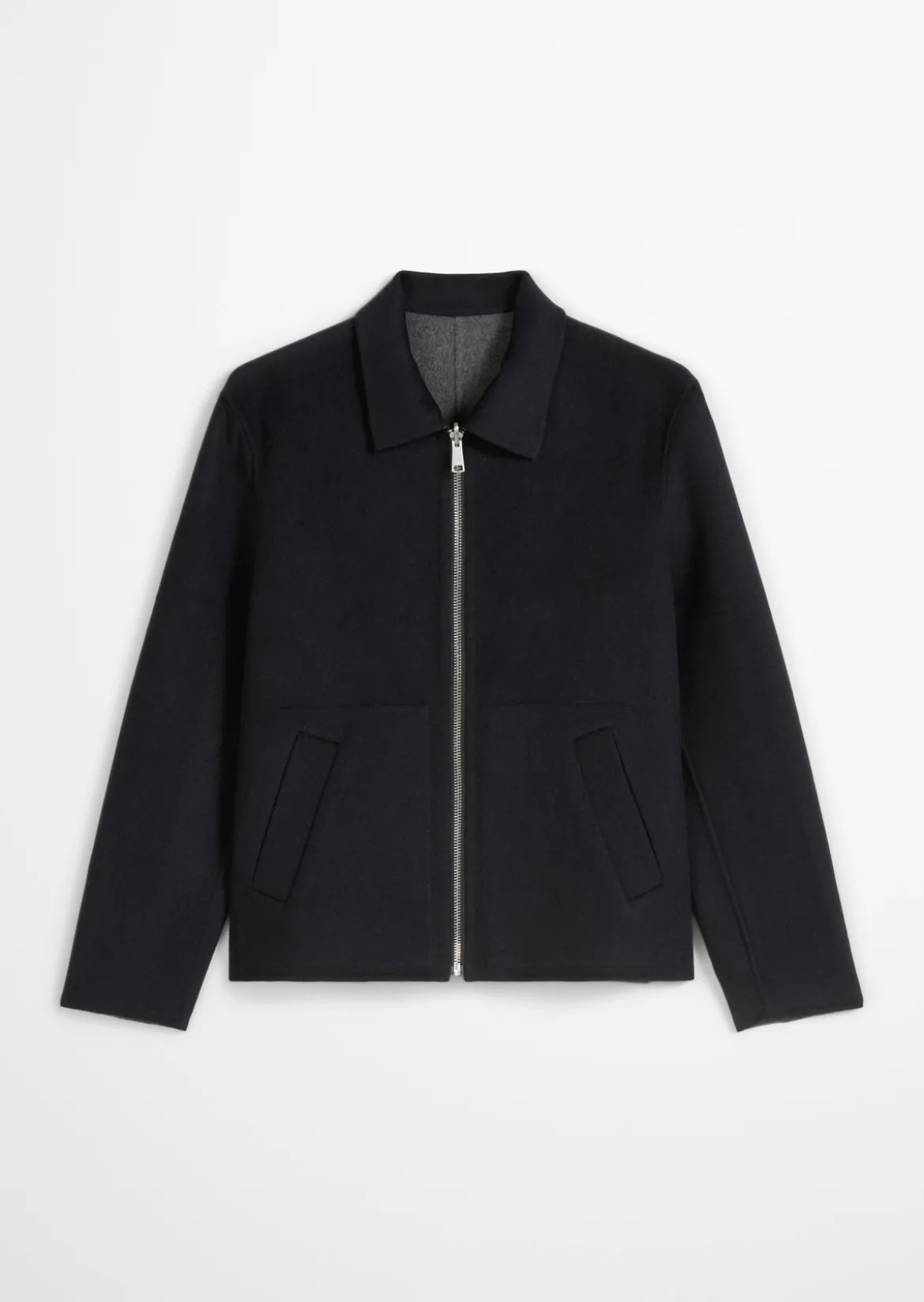 Wende-Wolljacke regular aus kompakter Double-Face-Wool