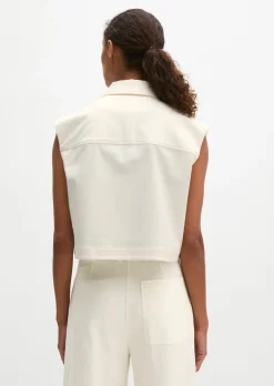 Weste boxy aus Baumwoll-Twill-Stretch