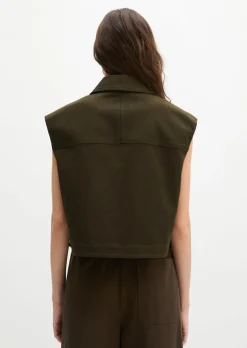 Weste boxy aus Baumwoll-Twill-Stretch