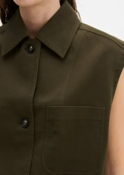 Weste boxy aus Baumwoll-Twill-Stretch