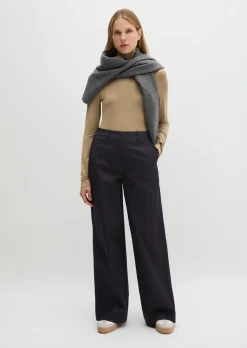 Wide Leg Pants long aus Organic Cotton-Lyocell-Mix