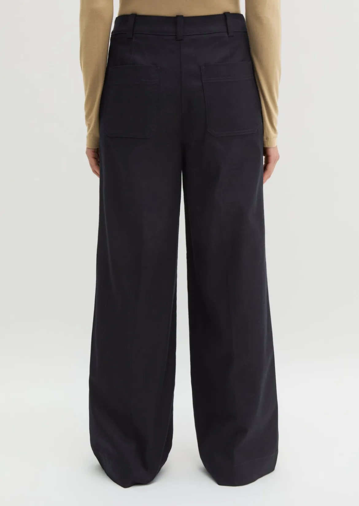 Wide Leg Pants long aus Organic Cotton-Lyocell-Mix