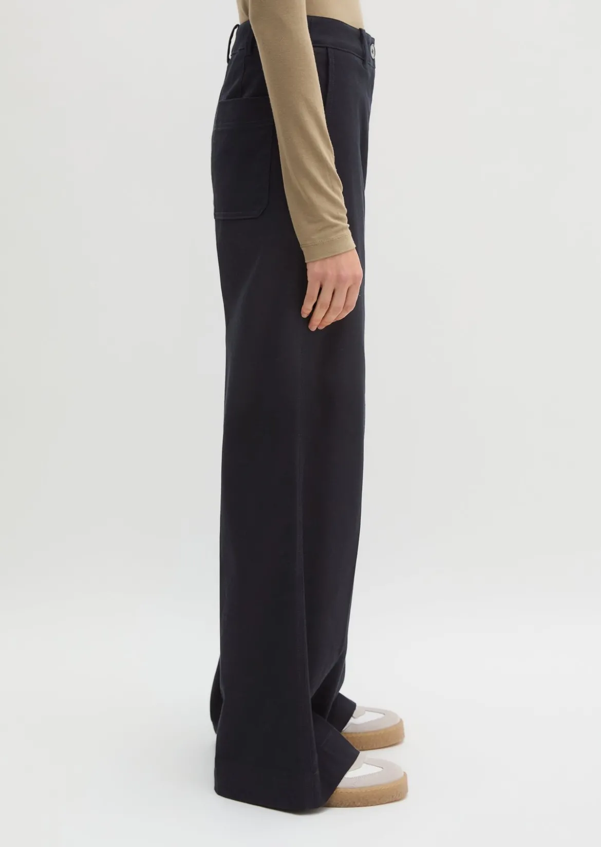 Wide Leg Pants long aus Organic Cotton-Lyocell-Mix
