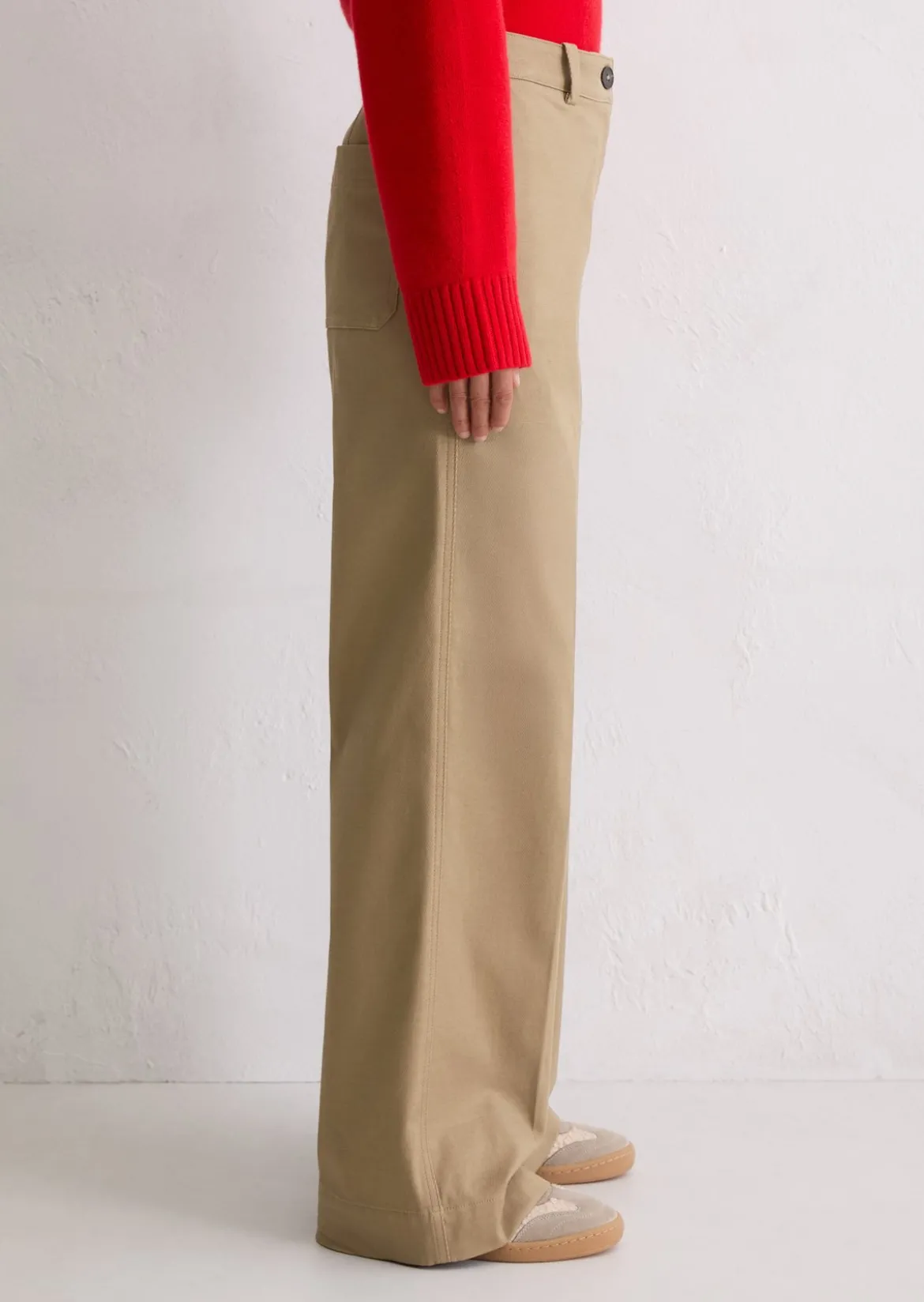 Wide Leg Pants long aus Organic Cotton-Lyocell-Mix