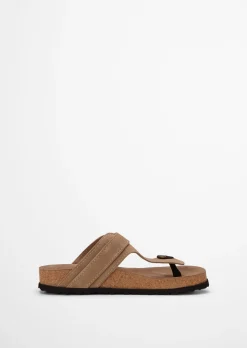 Zehentrenner-Pantolette Model Quinn aus weichem Veloursleder