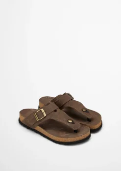 Zehentrenner-Pantolette Model Quinn aus weichem Veloursleder