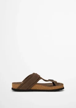 Zehentrenner-Pantolette Model Quinn aus weichem Veloursleder