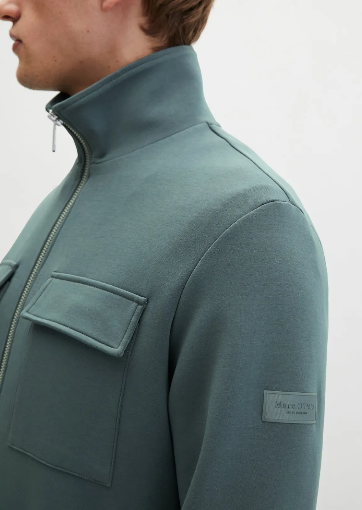 Zipper-Sweatjacke in hochwertigem Scuba-Interlock-Sweat