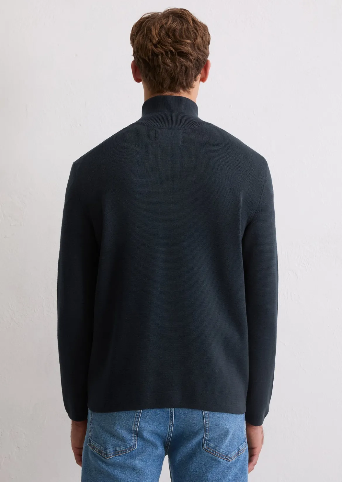 Zip-Strickjacke regular aus reiner Bio-Baumwolle