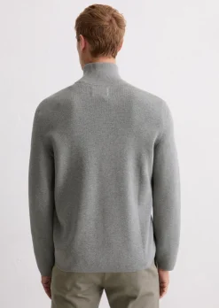 Zip-Strickjacke regular aus reiner Bio-Baumwolle