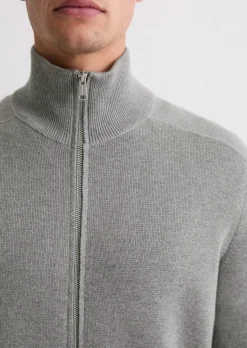 Zip-Strickjacke regular aus reiner Bio-Baumwolle