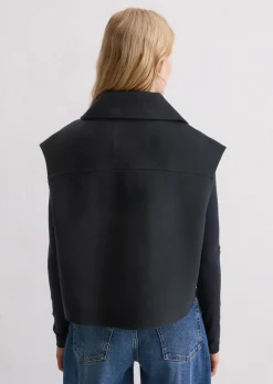 Zip-Weste relaxed aus edlem Woll-Doubleface